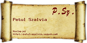 Petul Szalvia névjegykártya